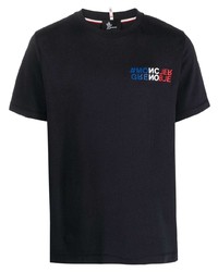 dunkelblaues bedrucktes T-Shirt mit einem Rundhalsausschnitt von MONCLER GRENOBLE