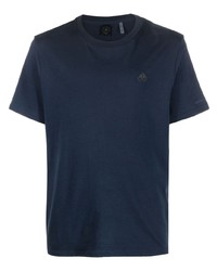 dunkelblaues bedrucktes T-Shirt mit einem Rundhalsausschnitt von Moose Knuckles