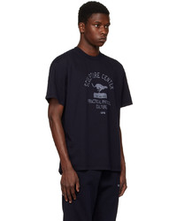 dunkelblaues bedrucktes T-Shirt mit einem Rundhalsausschnitt von CARHARTT WORK IN PROGRESS