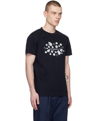 dunkelblaues bedrucktes T-Shirt mit einem Rundhalsausschnitt von VIKTOR & ROLF MISTER MISTER