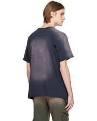 dunkelblaues bedrucktes T-Shirt mit einem Rundhalsausschnitt von Alchemist
