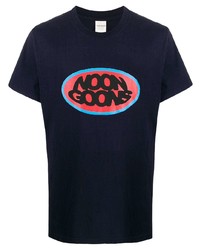 dunkelblaues bedrucktes T-Shirt mit einem Rundhalsausschnitt von Noon Goons