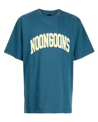 dunkelblaues bedrucktes T-Shirt mit einem Rundhalsausschnitt von Noon Goons