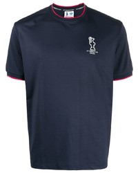 dunkelblaues bedrucktes T-Shirt mit einem Rundhalsausschnitt von North Sails x Prada Cup