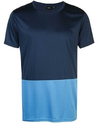 dunkelblaues bedrucktes T-Shirt mit einem Rundhalsausschnitt von Onia