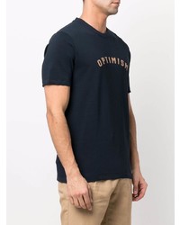 dunkelblaues bedrucktes T-Shirt mit einem Rundhalsausschnitt von Eleventy