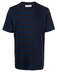 dunkelblaues bedrucktes T-Shirt mit einem Rundhalsausschnitt von Orlebar Brown