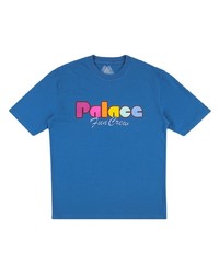 dunkelblaues bedrucktes T-Shirt mit einem Rundhalsausschnitt von Palace