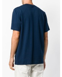 dunkelblaues bedrucktes T-Shirt mit einem Rundhalsausschnitt von adidas