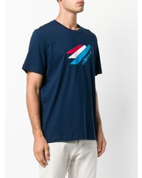 dunkelblaues bedrucktes T-Shirt mit einem Rundhalsausschnitt von adidas