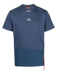 dunkelblaues bedrucktes T-Shirt mit einem Rundhalsausschnitt von Parajumpers