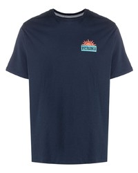 dunkelblaues bedrucktes T-Shirt mit einem Rundhalsausschnitt von Patagonia