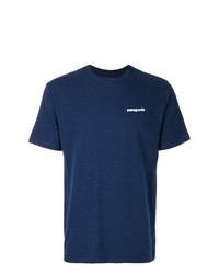 dunkelblaues bedrucktes T-Shirt mit einem Rundhalsausschnitt von Patagonia