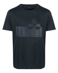 dunkelblaues bedrucktes T-Shirt mit einem Rundhalsausschnitt von Peuterey