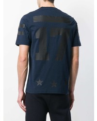 dunkelblaues bedrucktes T-Shirt mit einem Rundhalsausschnitt von Hydrogen