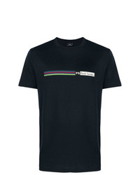 dunkelblaues bedrucktes T-Shirt mit einem Rundhalsausschnitt von Ps By Paul Smith