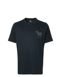 dunkelblaues bedrucktes T-Shirt mit einem Rundhalsausschnitt von Ps By Paul Smith