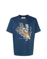 dunkelblaues bedrucktes T-Shirt mit einem Rundhalsausschnitt von Puma
