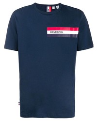 dunkelblaues bedrucktes T-Shirt mit einem Rundhalsausschnitt von Rossignol