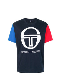 dunkelblaues bedrucktes T-Shirt mit einem Rundhalsausschnitt von Sergio Tacchini