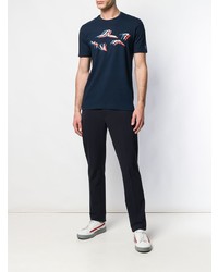 dunkelblaues bedrucktes T-Shirt mit einem Rundhalsausschnitt von Paul & Shark