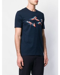 dunkelblaues bedrucktes T-Shirt mit einem Rundhalsausschnitt von Paul & Shark