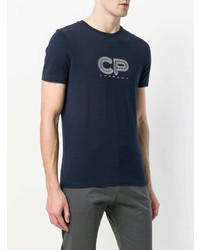 dunkelblaues bedrucktes T-Shirt mit einem Rundhalsausschnitt von CP Company