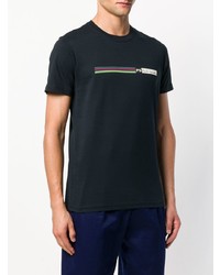 dunkelblaues bedrucktes T-Shirt mit einem Rundhalsausschnitt von Ps By Paul Smith