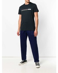 dunkelblaues bedrucktes T-Shirt mit einem Rundhalsausschnitt von Ps By Paul Smith