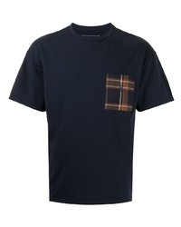 dunkelblaues bedrucktes T-Shirt mit einem Rundhalsausschnitt von Sophnet.