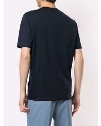 dunkelblaues bedrucktes T-Shirt mit einem Rundhalsausschnitt von D'urban