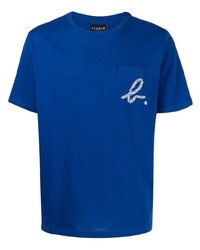 dunkelblaues bedrucktes T-Shirt mit einem Rundhalsausschnitt von SPORT b. by agnès b.