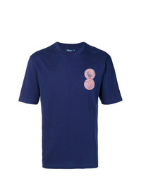 dunkelblaues bedrucktes T-Shirt mit einem Rundhalsausschnitt von Thames