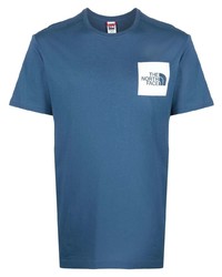 dunkelblaues bedrucktes T-Shirt mit einem Rundhalsausschnitt von The North Face