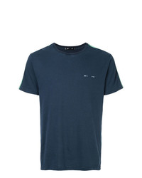 dunkelblaues bedrucktes T-Shirt mit einem Rundhalsausschnitt von The Upside