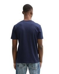 dunkelblaues bedrucktes T-Shirt mit einem Rundhalsausschnitt von Tom Tailor Denim