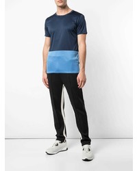 dunkelblaues bedrucktes T-Shirt mit einem Rundhalsausschnitt von Onia