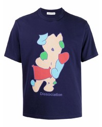 dunkelblaues bedrucktes T-Shirt mit einem Rundhalsausschnitt von UNDERCOVE