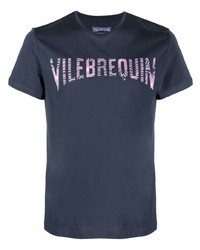 dunkelblaues bedrucktes T-Shirt mit einem Rundhalsausschnitt von Vilebrequin