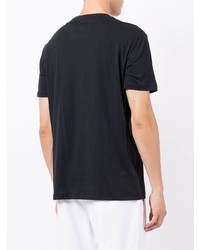 dunkelblaues bedrucktes T-Shirt mit einem Rundhalsausschnitt von Armani Exchange