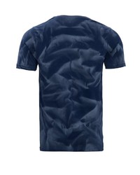dunkelblaues bedrucktes T-Shirt mit einem Rundhalsausschnitt von WAY OF GLORY