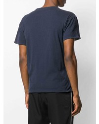 dunkelblaues bedrucktes T-Shirt mit einem Rundhalsausschnitt von Calvin Klein 205W39nyc