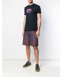 dunkelblaues bedrucktes T-Shirt mit einem Rundhalsausschnitt von Ps By Paul Smith