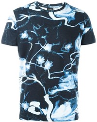 dunkelblaues bedrucktes T-shirt von Diesel