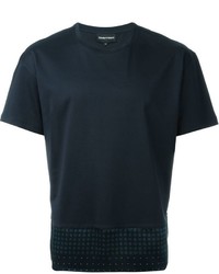 dunkelblaues bedrucktes T-shirt von Emporio Armani