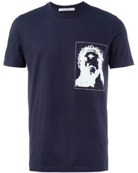 dunkelblaues bedrucktes T-shirt von Givenchy