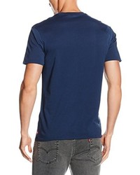 dunkelblaues bedrucktes T-shirt von Levi's