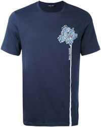 dunkelblaues bedrucktes T-shirt von Michael Kors