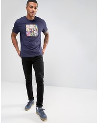 dunkelblaues bedrucktes T-shirt von Ben Sherman