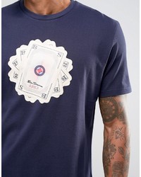 dunkelblaues bedrucktes T-shirt von Ben Sherman